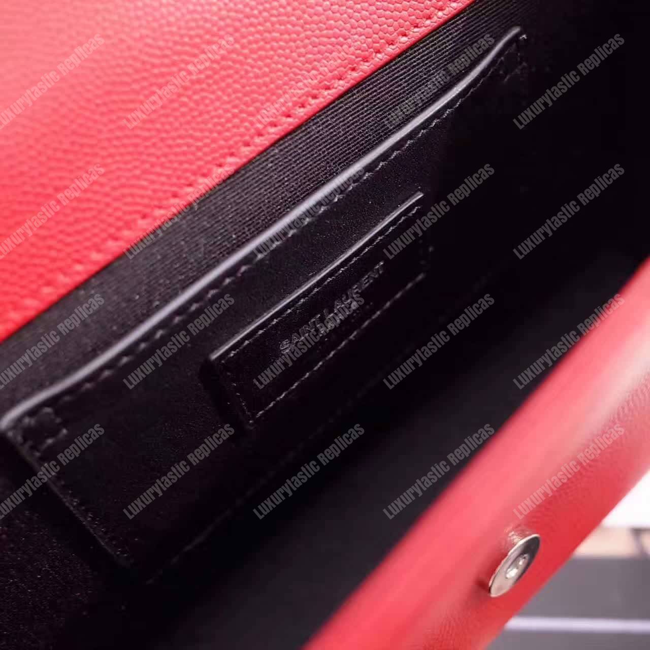 Saint Laurent Kate Medium In Grain De Poudre Embossed Leather Red