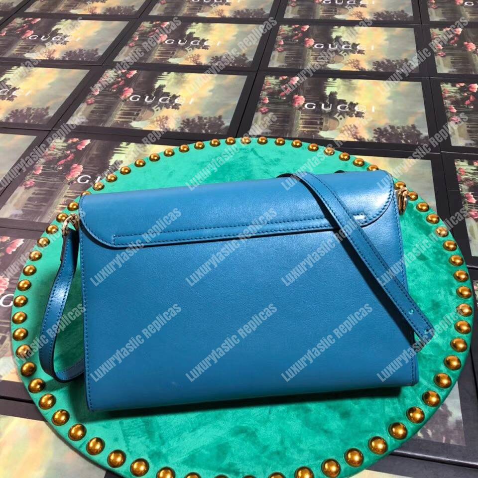 G*u*i medium leather shoulder bag blue