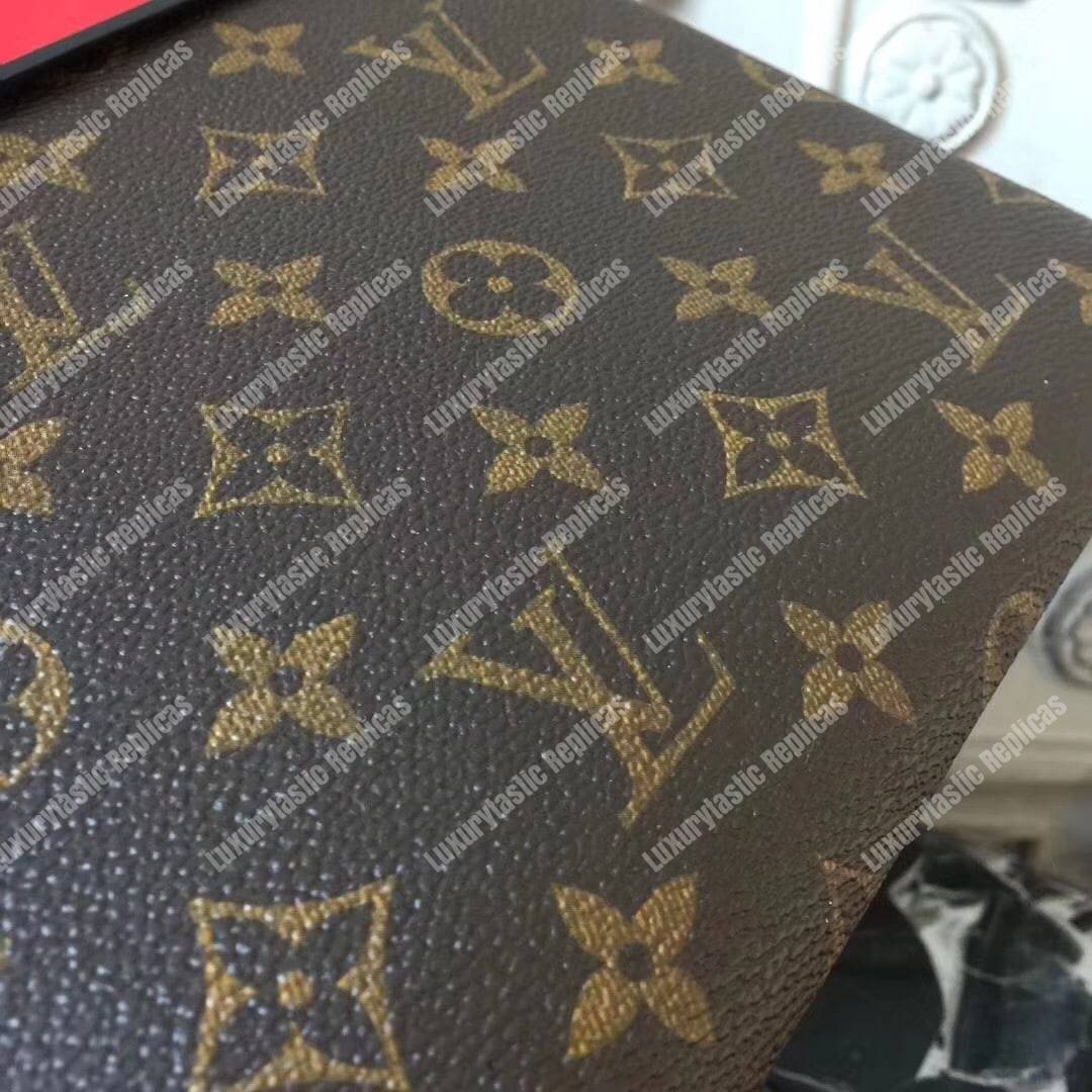 LV Pochette Tuileries Monogram Coated Canvas Red