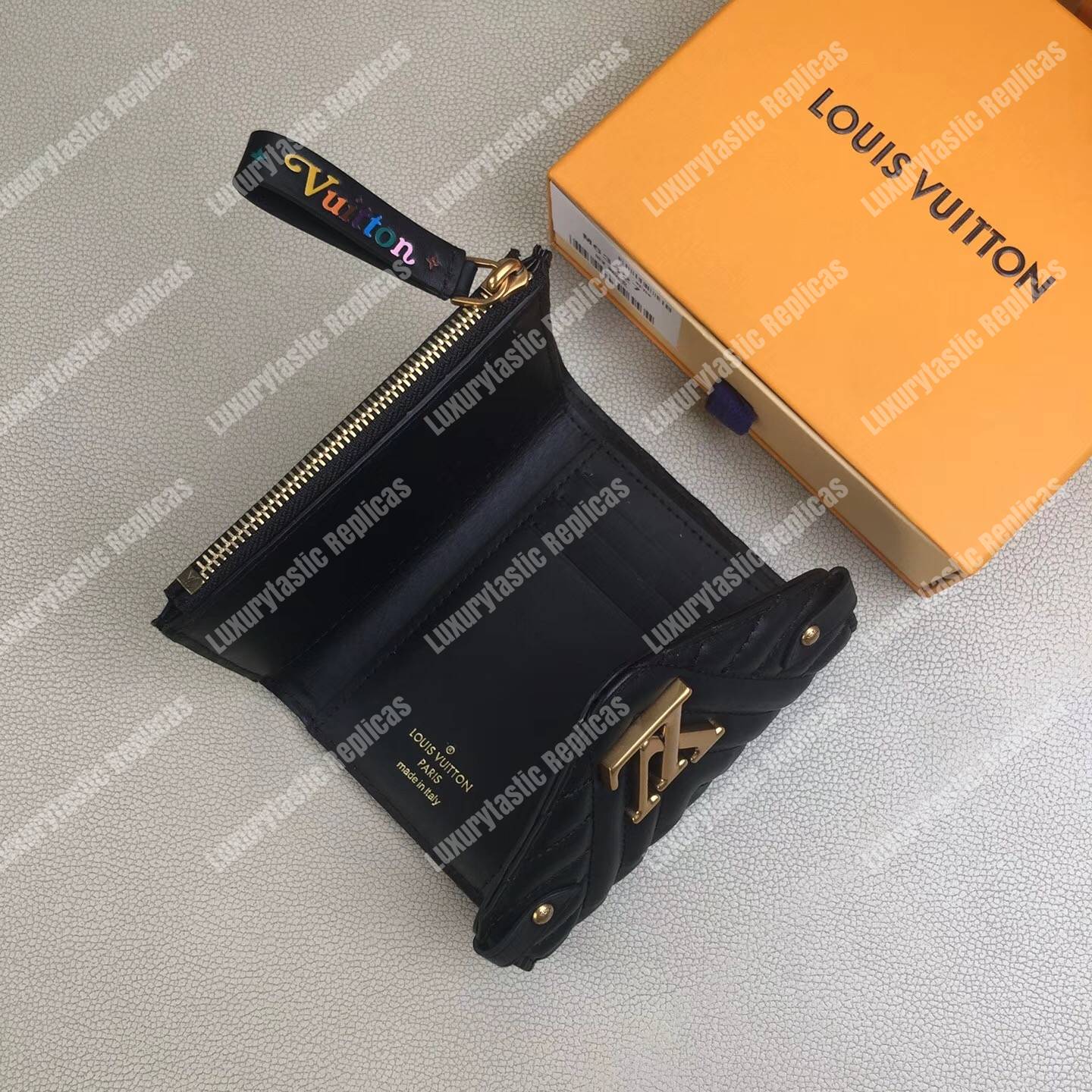 LV New Wave Compact Wallet Black