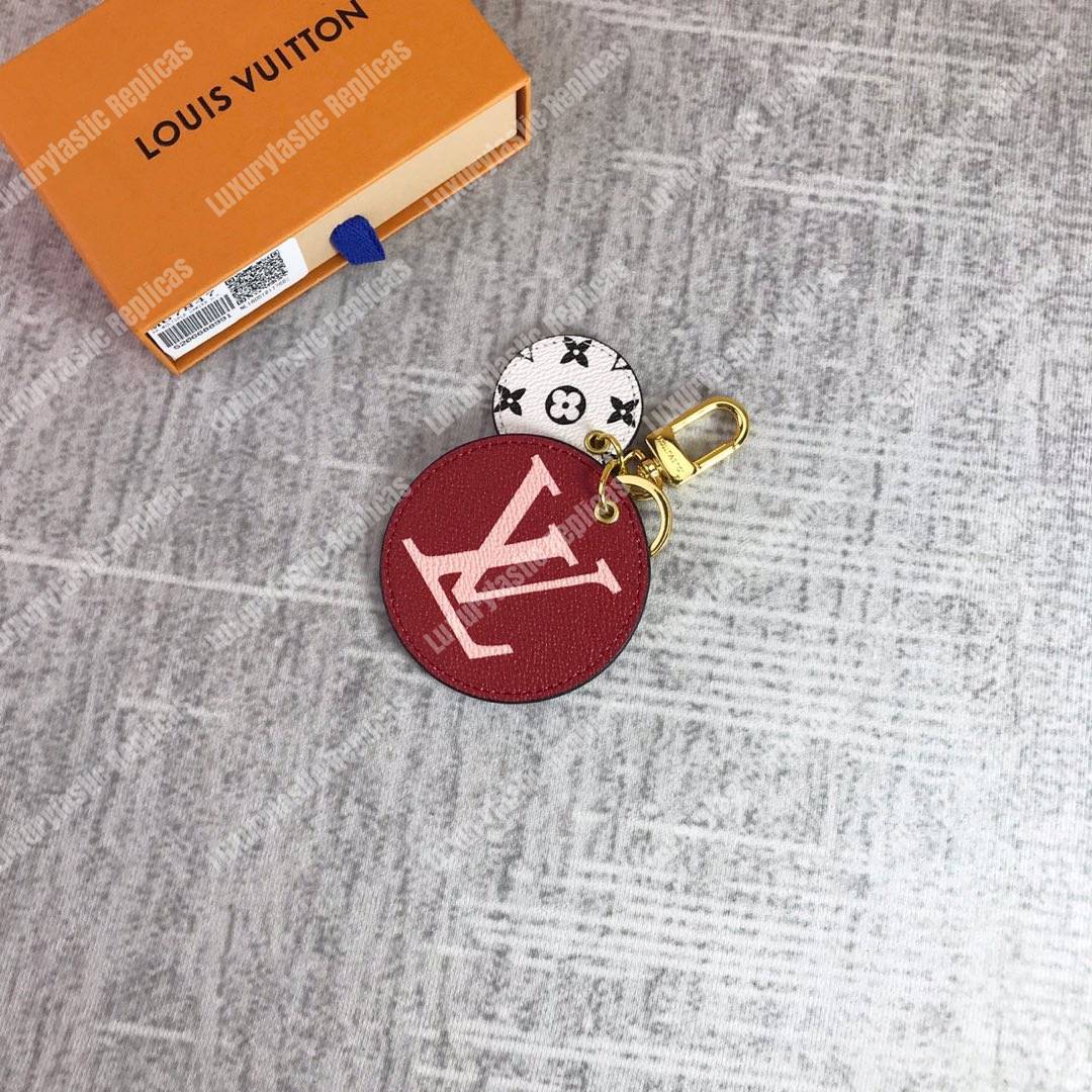 LV Monogram Giant Bag Charm And Key Holder Red Pink