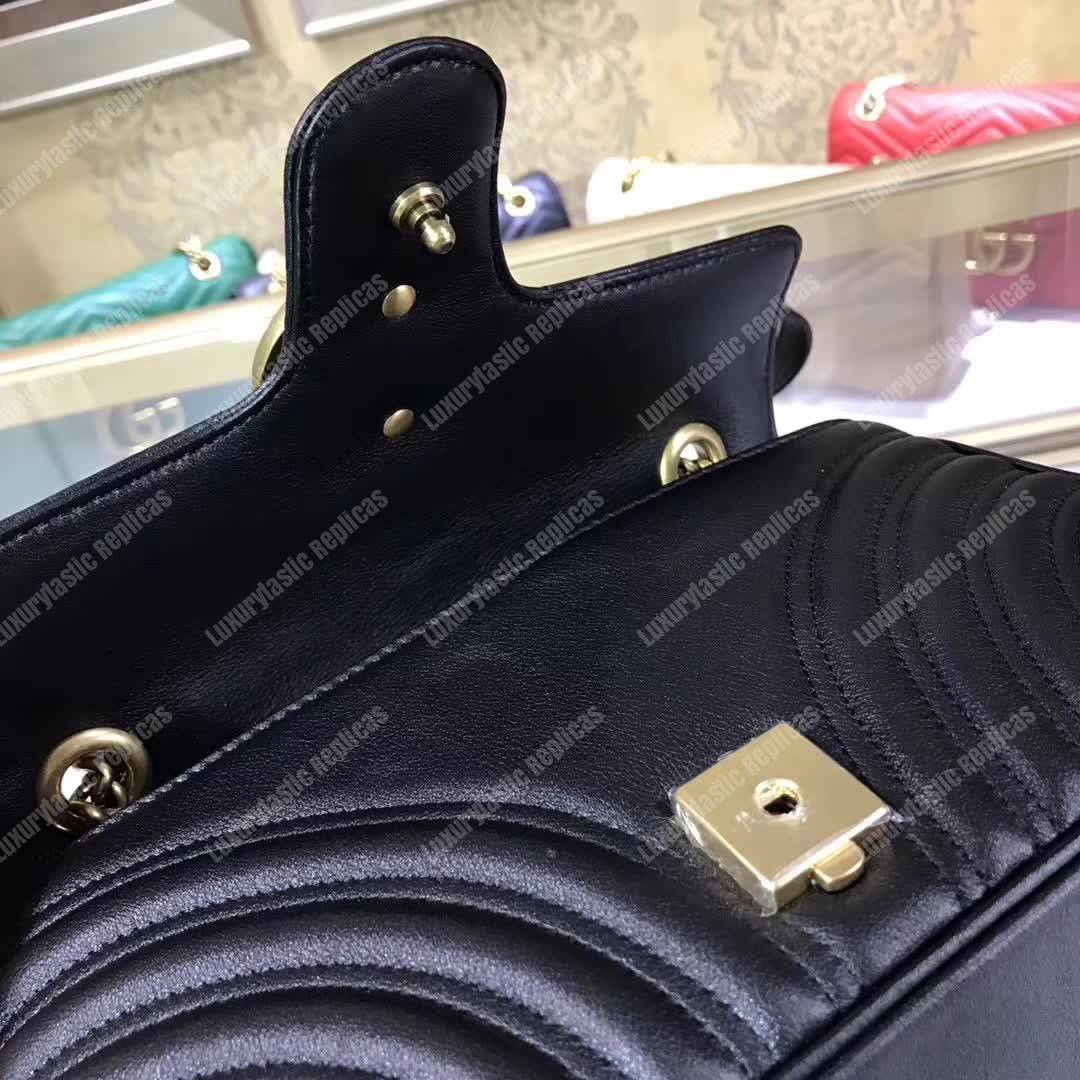 G*u*i gg marmont matelassé mini bag black