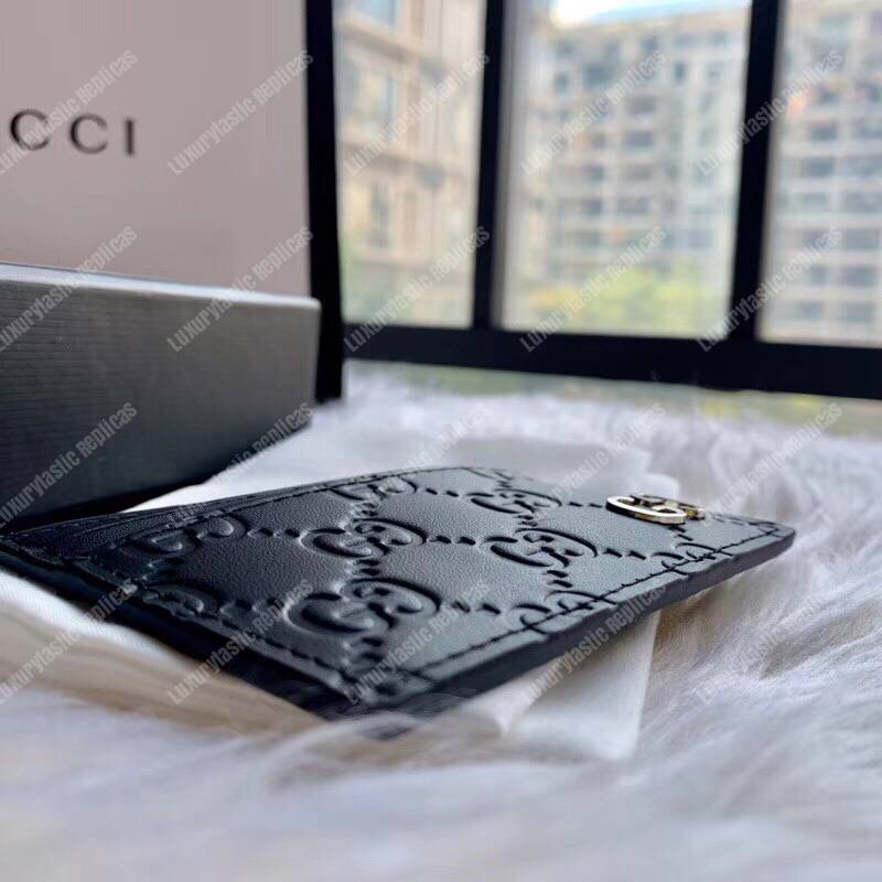 G*u*i gg marmont card case metal detail black