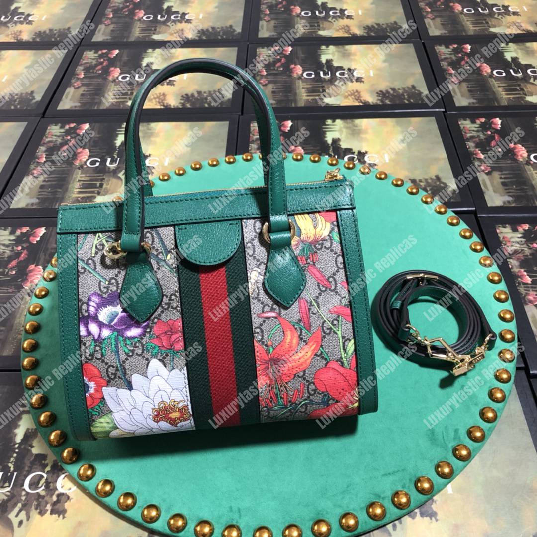 G*u*i online exclusive ophidia gg flora small tote bag