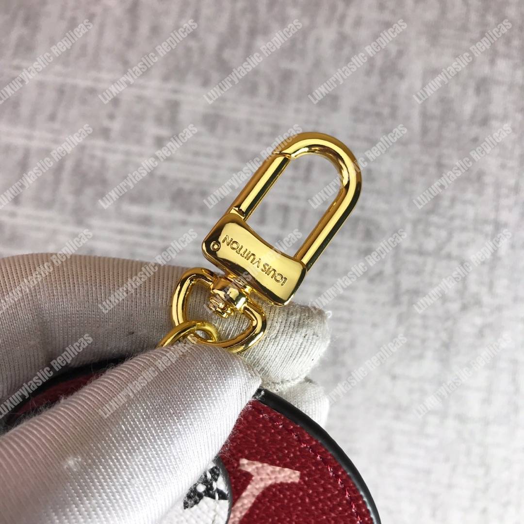 LV Monogram Giant Bag Charm And Key Holder Red Pink
