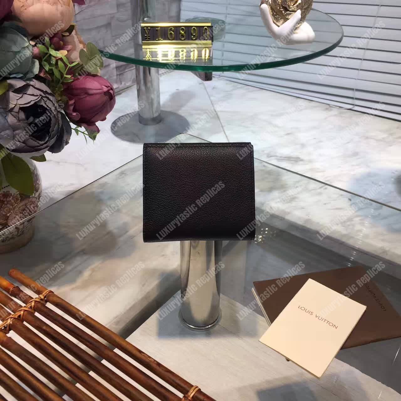 LV LockMe II Compact Wallet Taurillon Leather Noir