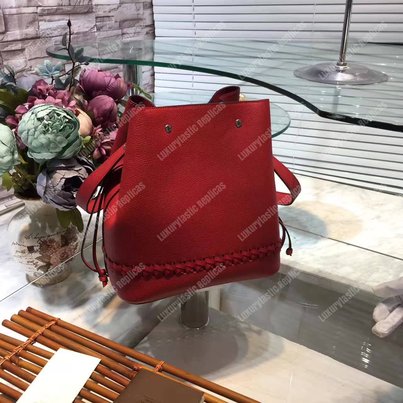 LV Lockme Bucket Red Braided