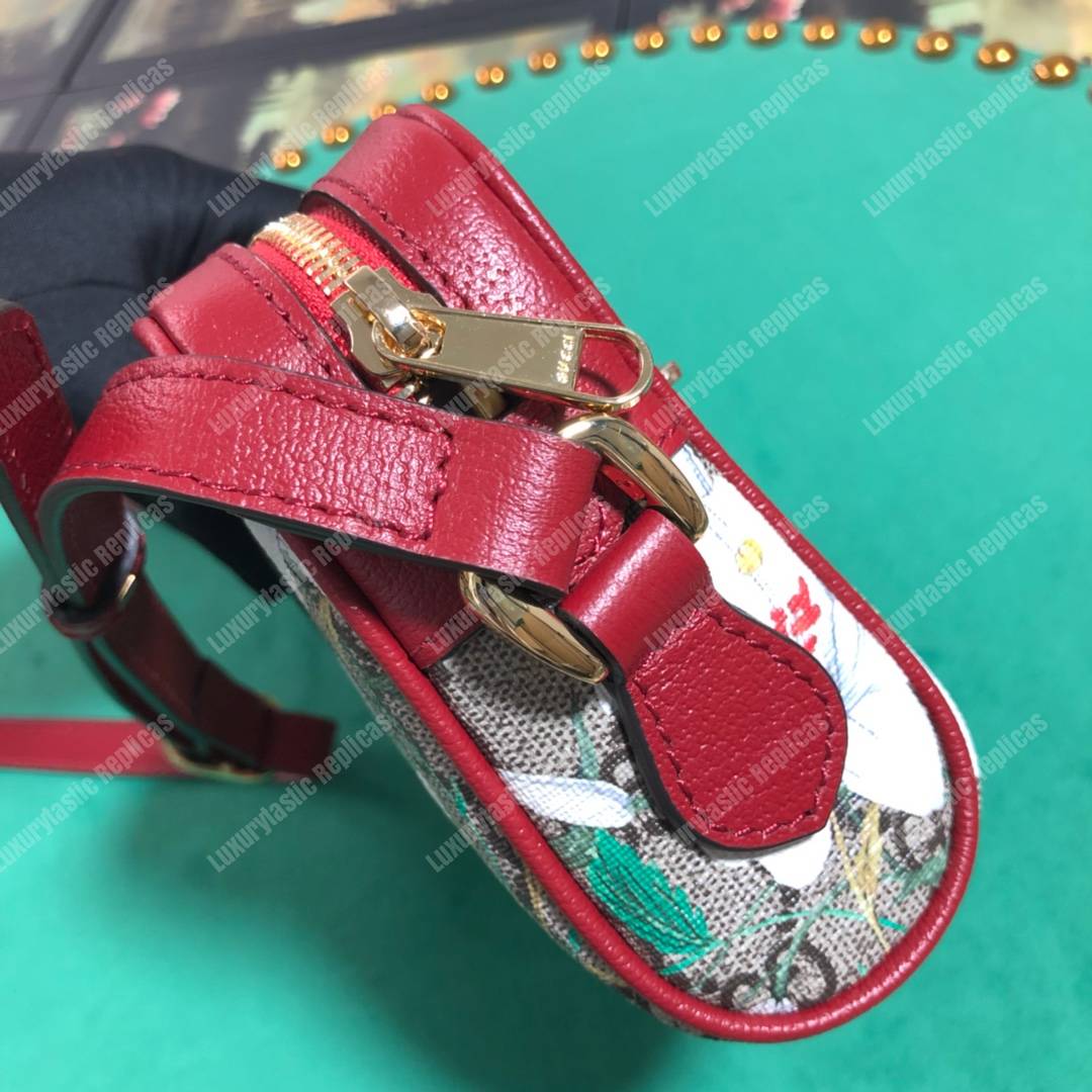 G*u*i ophidia gg flora mini bag red