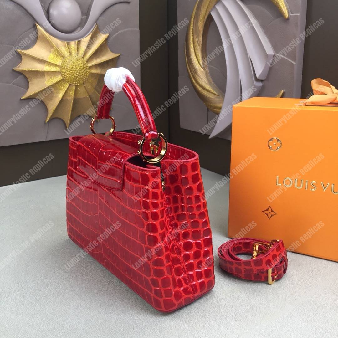 LV Capucines BB Crocodilien Brillant Cherry