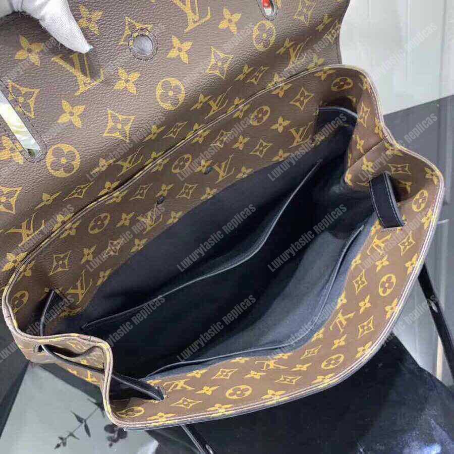 LV Steamer PM Taiga Leather Monogram Brown