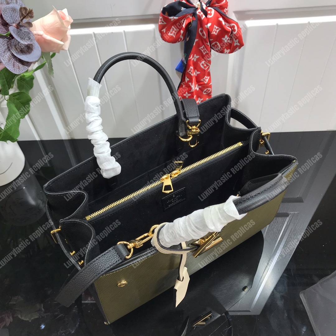 LV Twist Tote Epi Leather Kaki Creme Noir