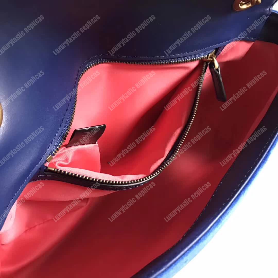 G*u*i gg marmont medium bag cobalt blue velvet