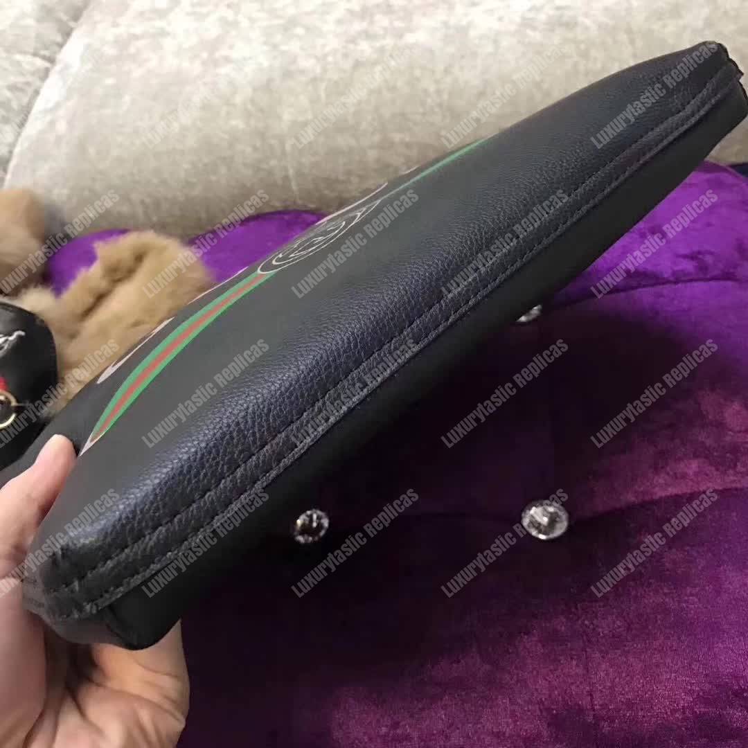 G*u*i print leather medium portfolio black