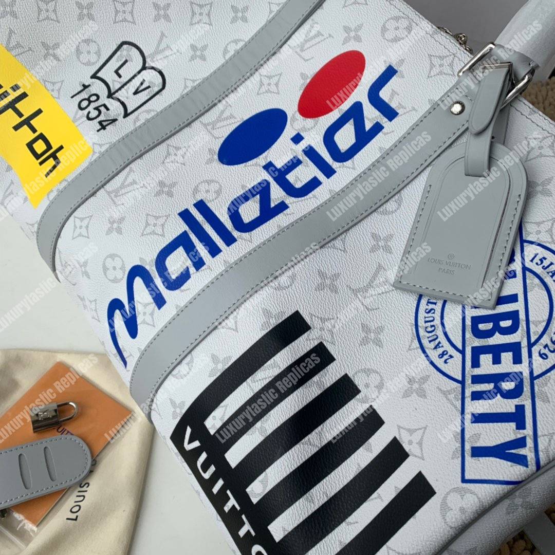 LV Keepall Bandouliere 45 Monogram White