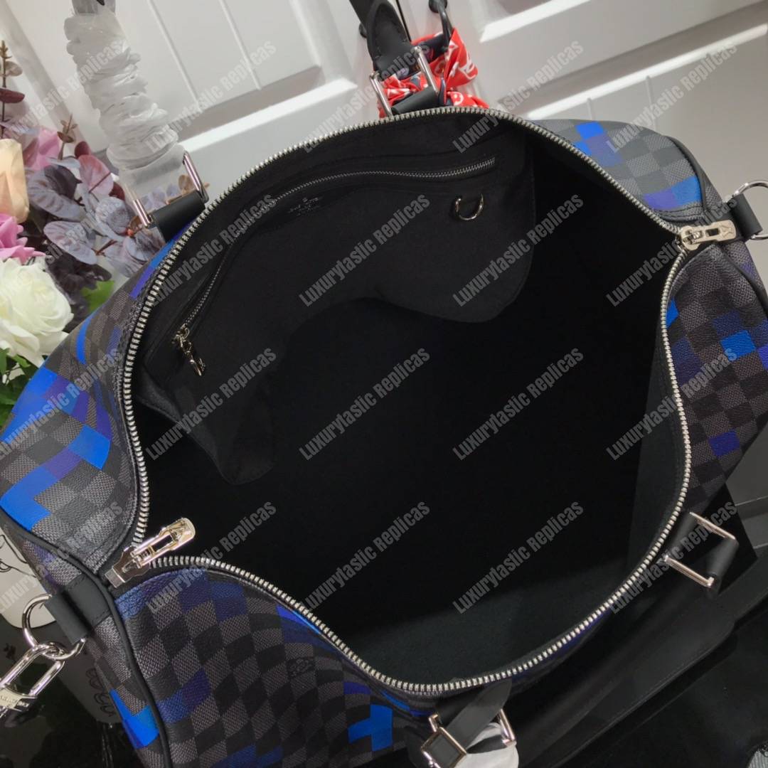 LV Keepall Bandoulière 50 Blue Pixel