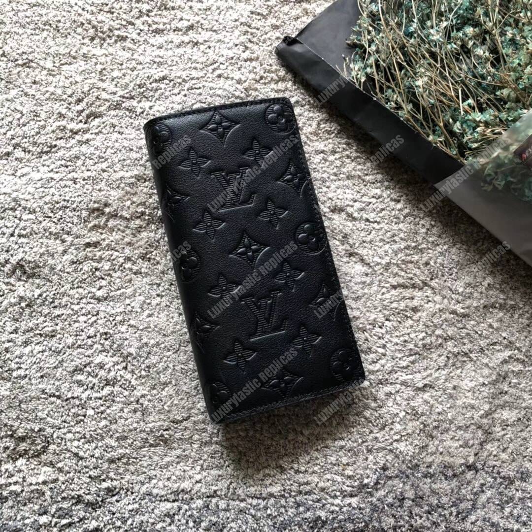 LV Brazza Wallet Monogram Shadow Black