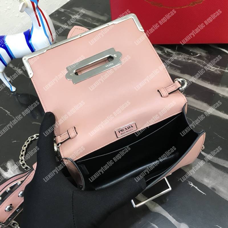 Pra*a cahier calf leather bag pink