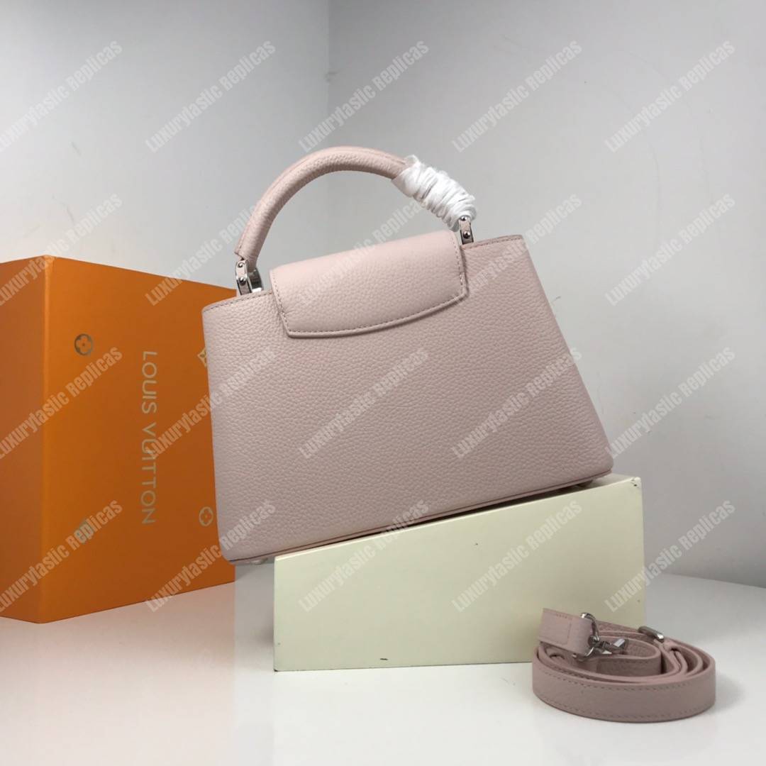 LV Capucines BB Taurillon Leather Monogram Flowers allover Rose Ballerine