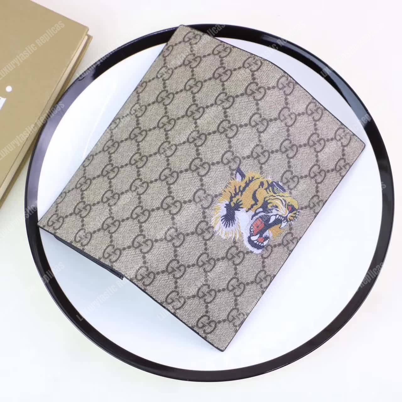 G*u*i gg sup*e tiger head print long wallet