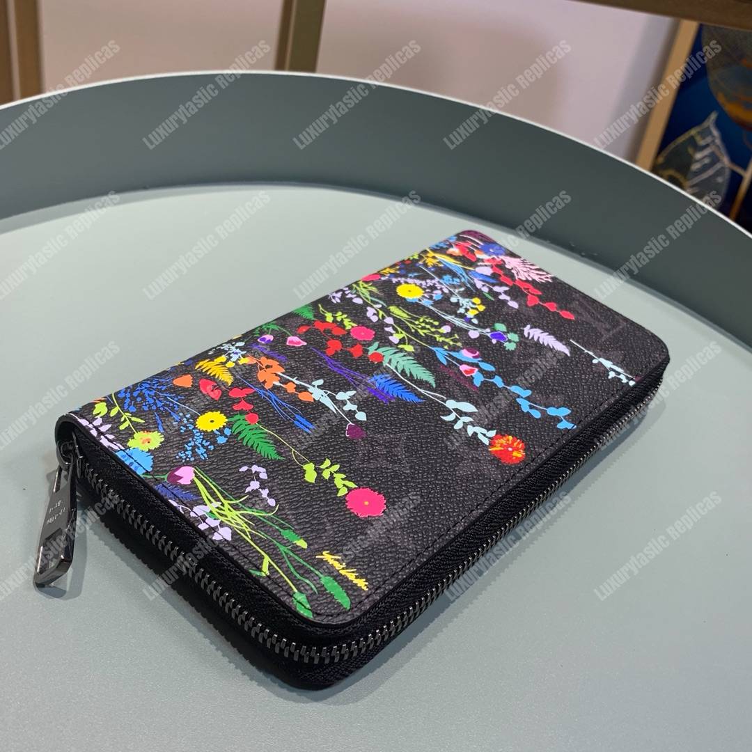 LV Flower Zippy Wallet Monogram Eclipse Canvas