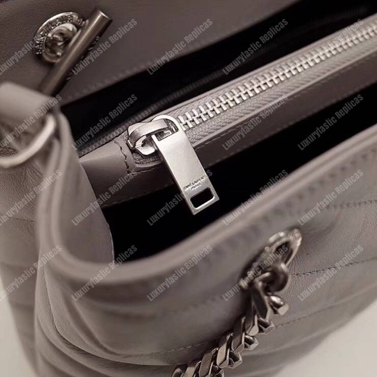 Saint Laurent Small Loulou Shopping Bag Earth Grey