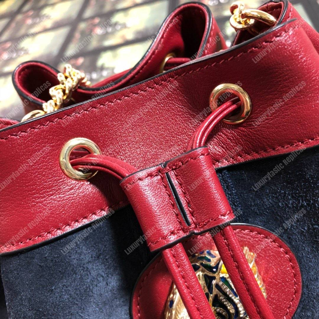 G*u*i rajah medium bucket bag blue