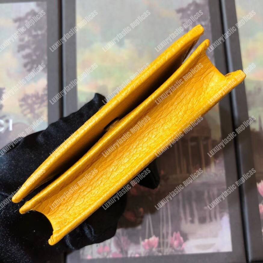 G*u*i garden leather wallet yellow with bat