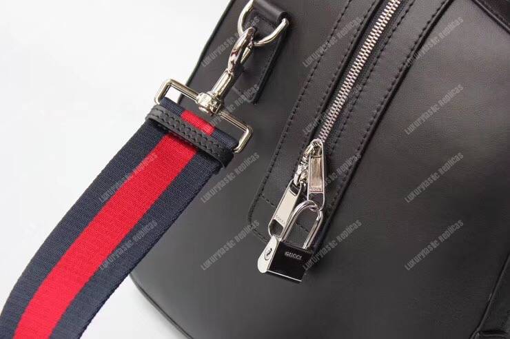 G*u*i soft gg sup*e carry-on duffle black/grey