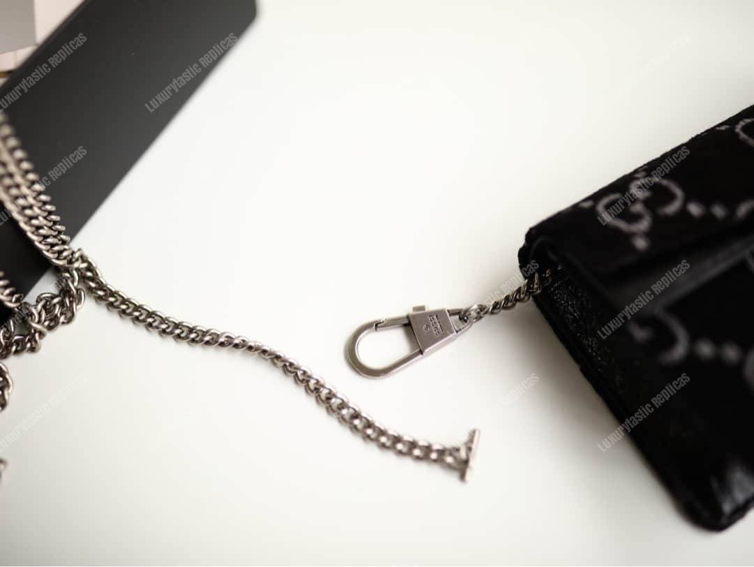 G*u*i dionysus gg velvet super mini bag black