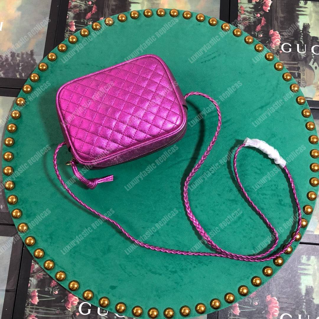 G*u*i mini laminated leather bag purple