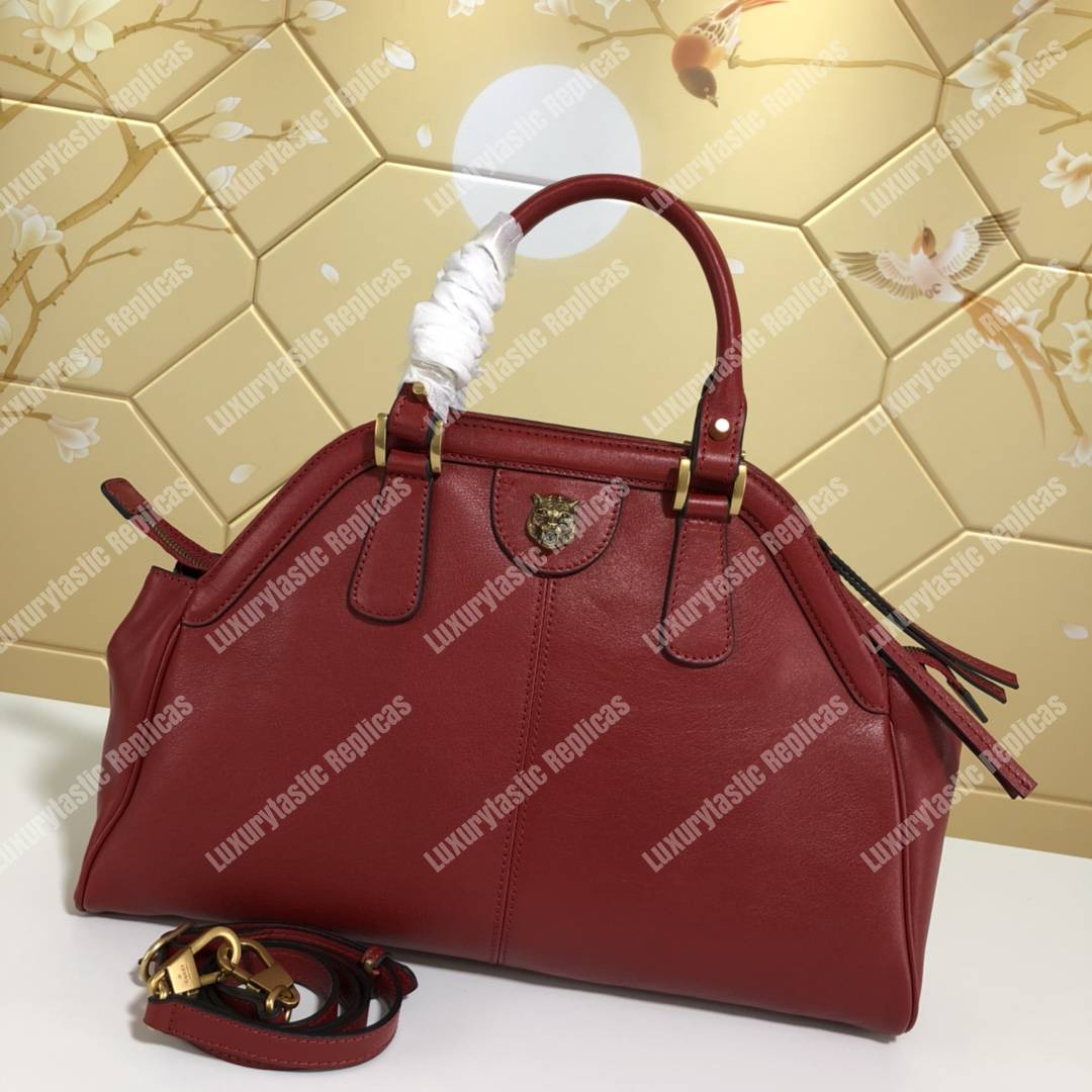 G*u*i re(belle) medium shoulder bag leather red