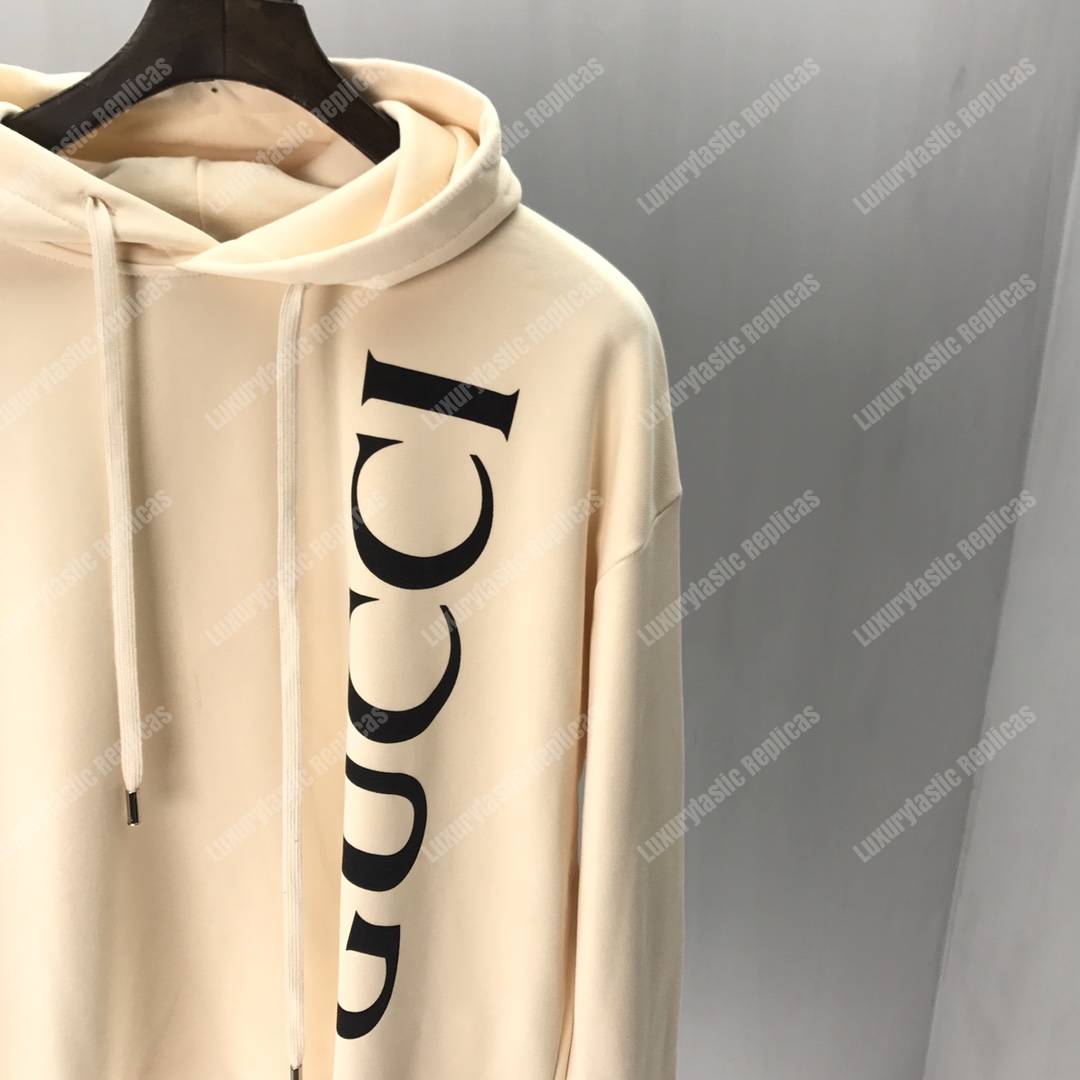 G*u*i print hooded sweatshirt beige