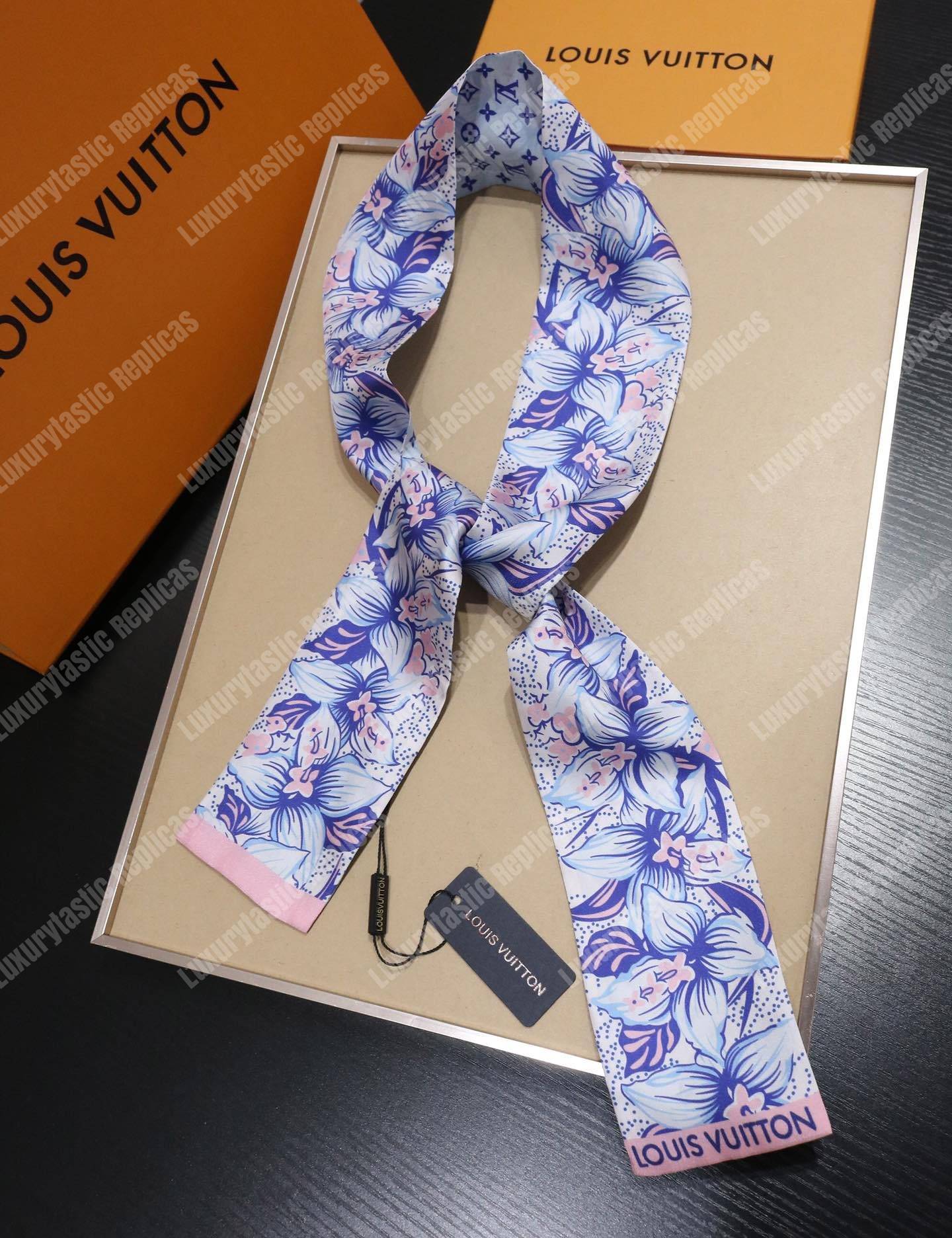 LV Monokinawa Bandeau Blue Hawaiian Floral Monogram Silk Spring 2018