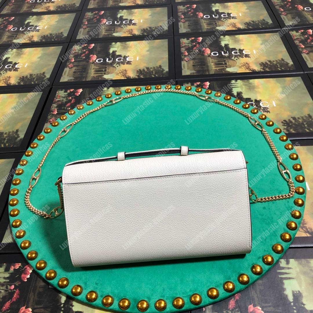 G*u*i zumi white smooth leather small shoulder bag