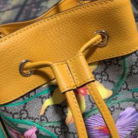 G*u*i ophidia gg flora small bucket bag yellow