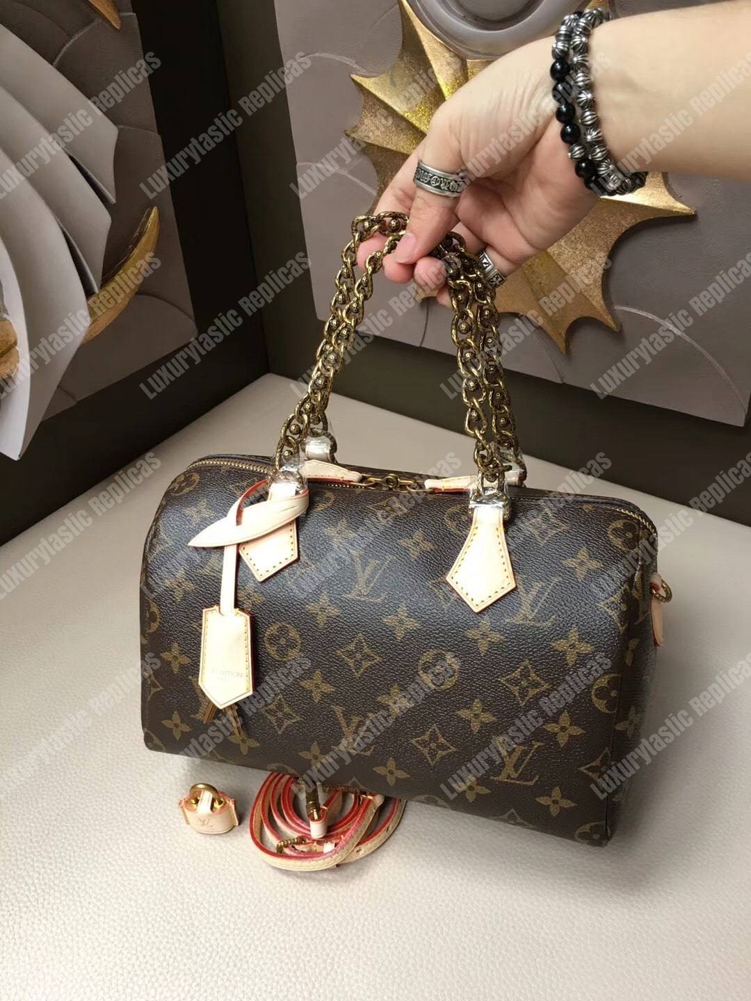 LV Speedy 25 Chain Tote Bag Monogram Canvas