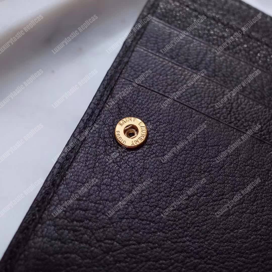 Saint Laurent Compact Zip Around Wallet Black