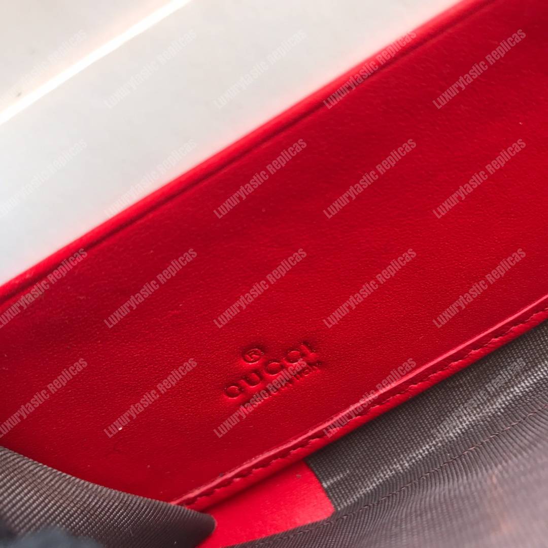 G*u*i gg marmont zip around wallet chevron red