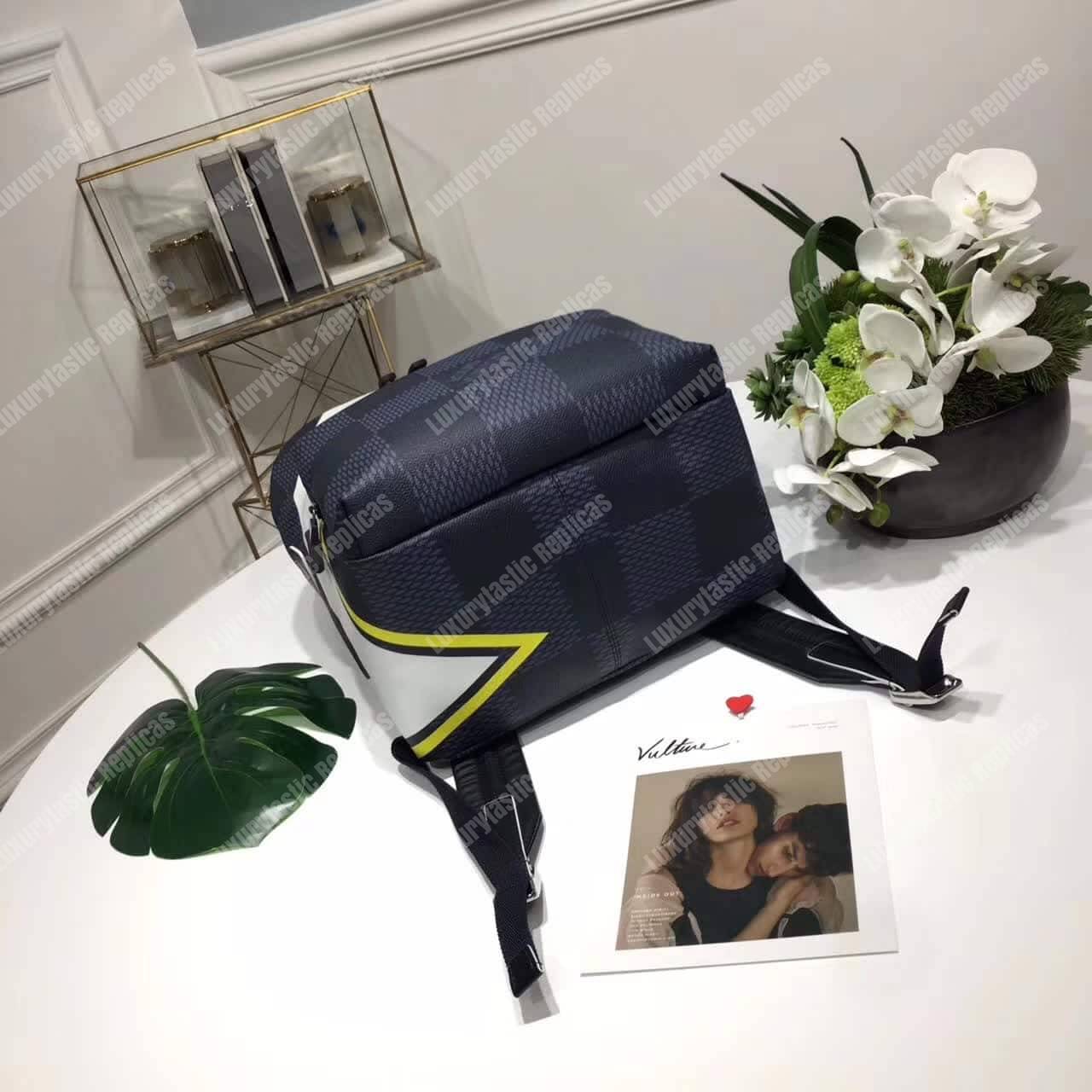 LV Apollo Backpack Damier Cobalt Canvas Yellow