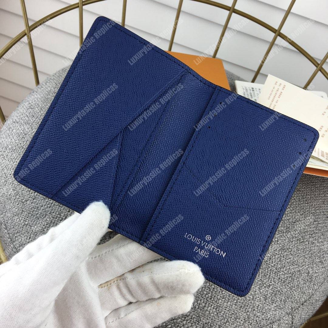 LV Pocket Organiser Taiga Monogram Cobalt