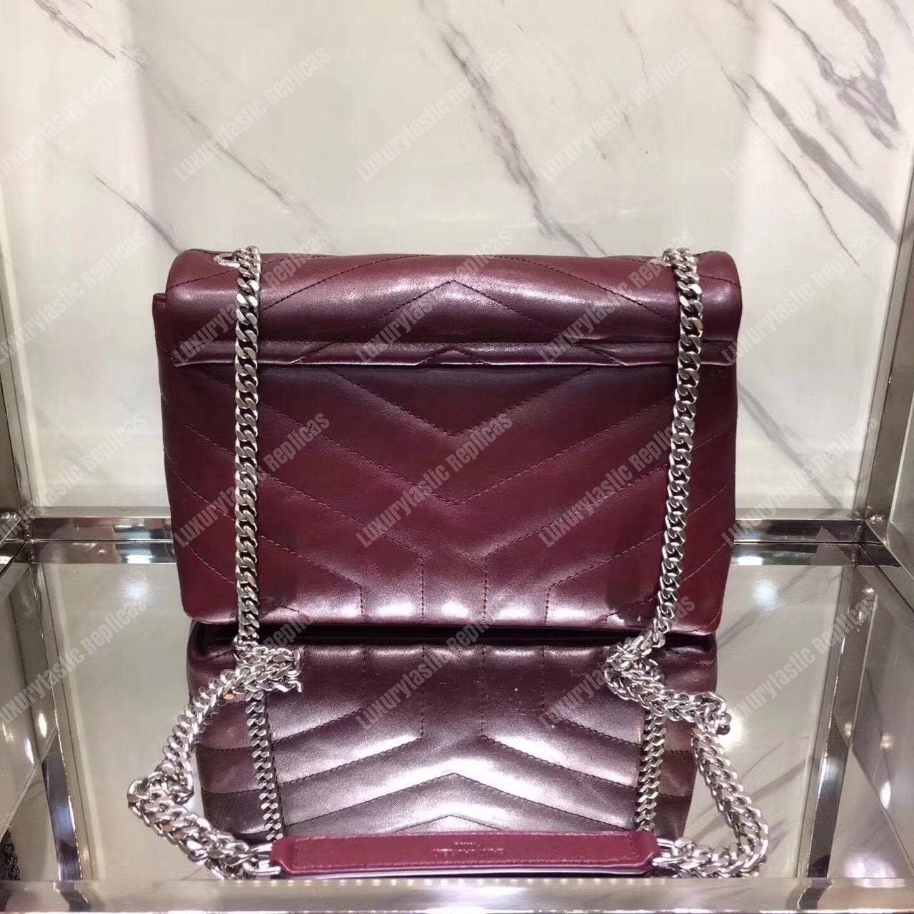 Saint Laurent Small Loulou Monogram Chain Bag Red Metallic