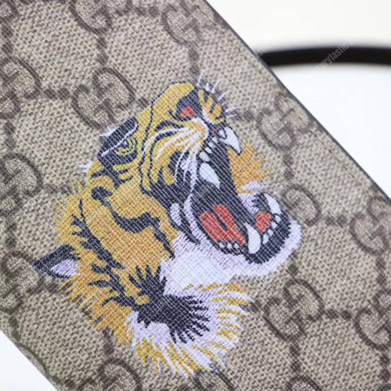 G*u*i gg sup*e tiger head print long wallet