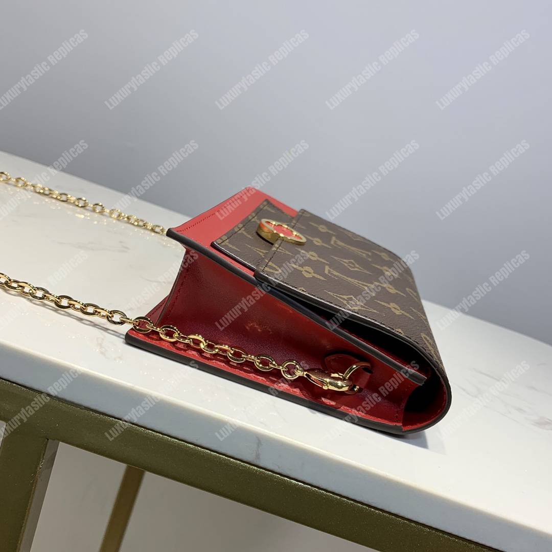 LV Flore Chain Wallet Cherry