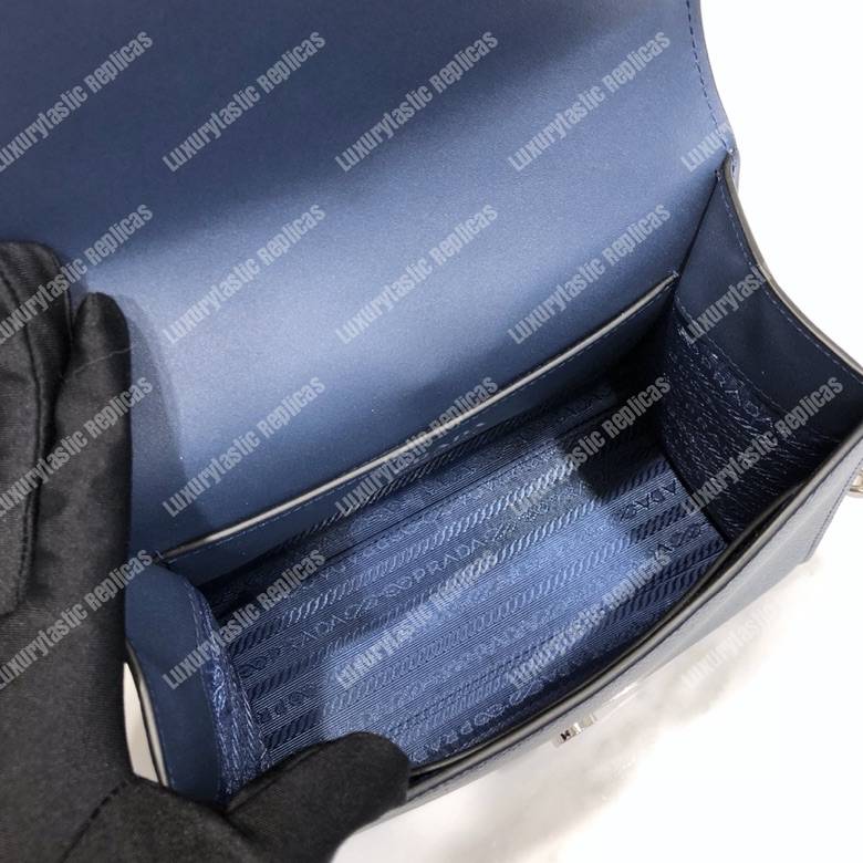 Pra*a monochrome saffiano leather bag dark blue