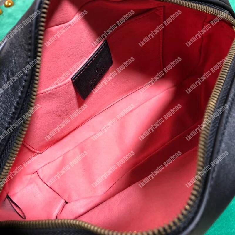 G*u*i gg marmont small matelassé shoulder bag black and white