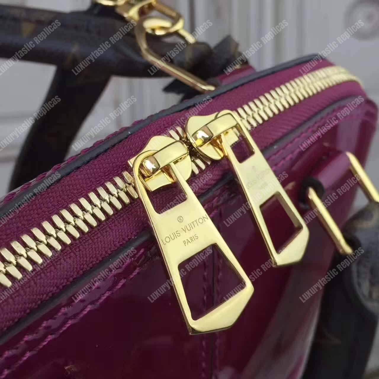 LV Alma BB Patent Leather Magenta