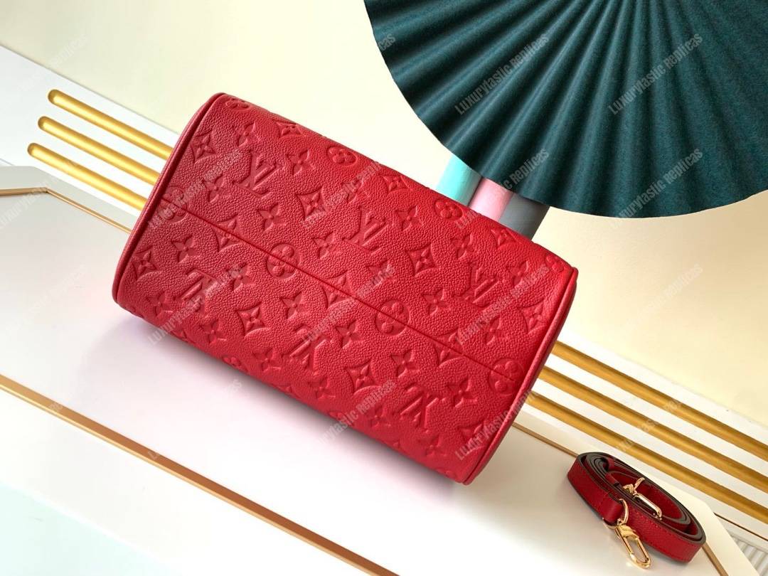 LV Speedy Bandouliere 25 Monogram Empreinte Leather Scarlet