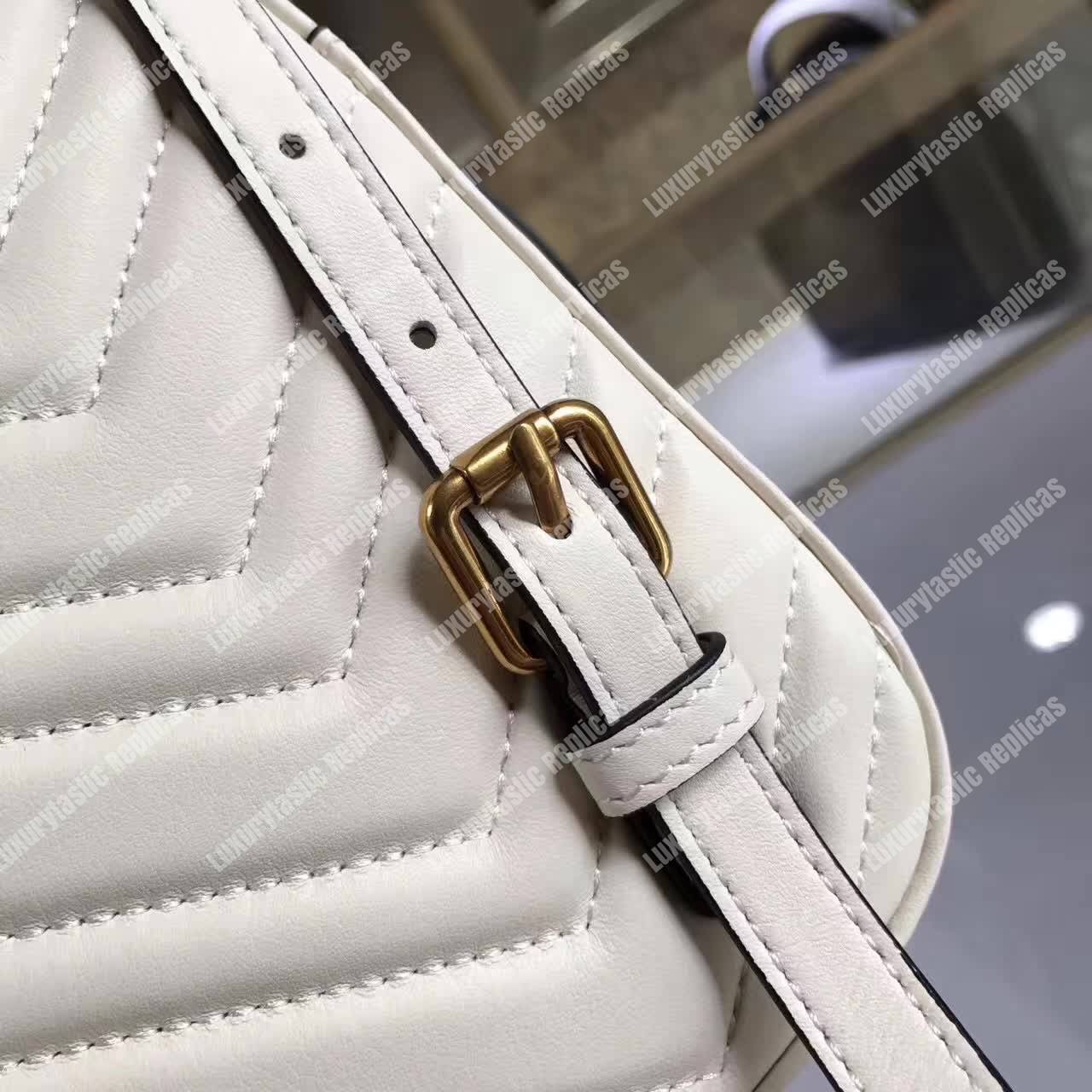 G*u*i gg marmont quilted leather backpack white