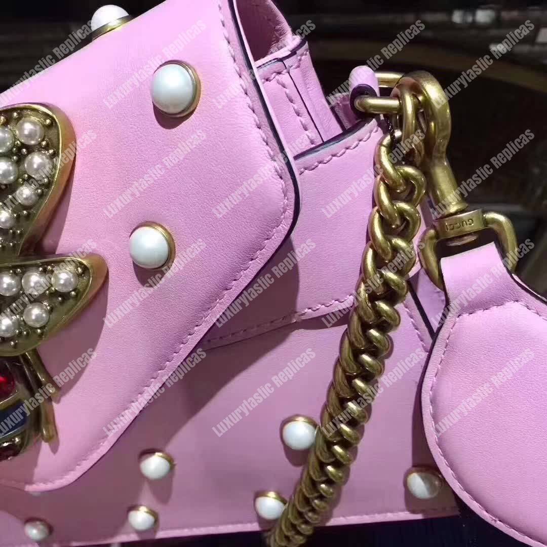 G*u*i broadway leather mini bag light pink