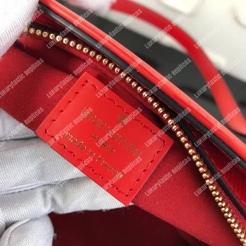 LV Soufflot Bag Black Epi Leather Red